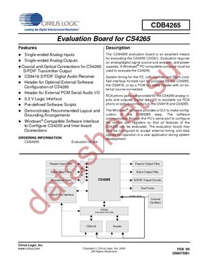 CDB4265 datasheet  